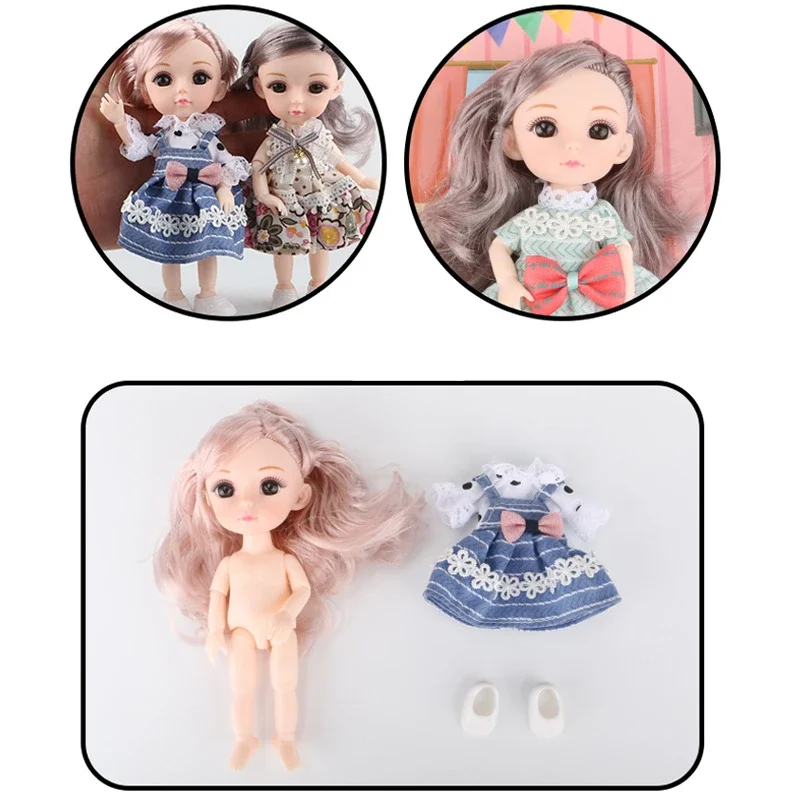 Boneca Bjd com olhos 3d para meninas, 16cm, 12 articulações, diy, diy, diy, brinquedo, presente para as crianças, novo