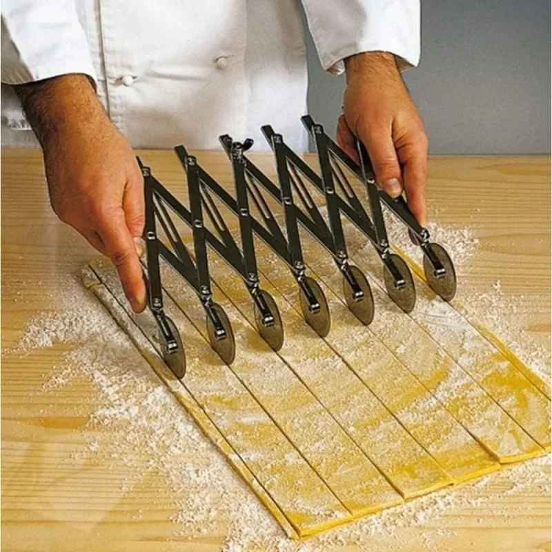 Cortador de Massa com 3/5/7 Rodas, Divisor de Massa, Faca Lateral para Massa, Lâmina Flexível, Raspador de Pizza e Massa, Ferramentas de Confeitaria em Aço Inoxidável