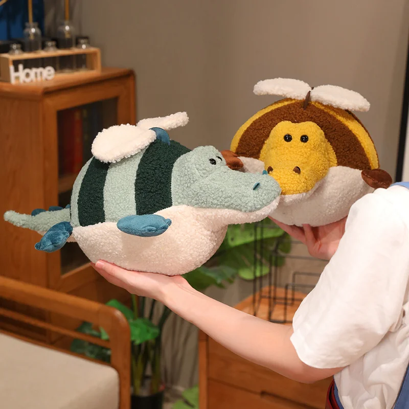 

Creative Cute Chubby Crocodile Plush Throw Pillow Toy Cartoon Stuffed Animal Round Fat Alligator Plushie Cushion Doll Girls Gift