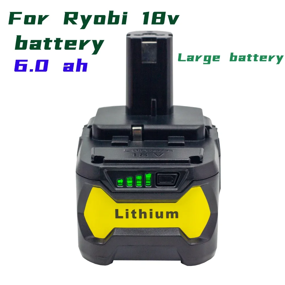 18V 6.0AH 18650 Li-Ion Battery,For Ryobi P108 P730 P530 P500 P2400 RB18L50 RB18L20 CCW180L BID-1801 CAG180M BPL1820 tool Battery