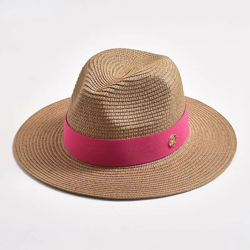 

New Summer Straw Hat for Women Panama Soft Shaped Beach Sun Hat Outdoor UV Protection Travel Hat Sombreros De Mujer Straw hat