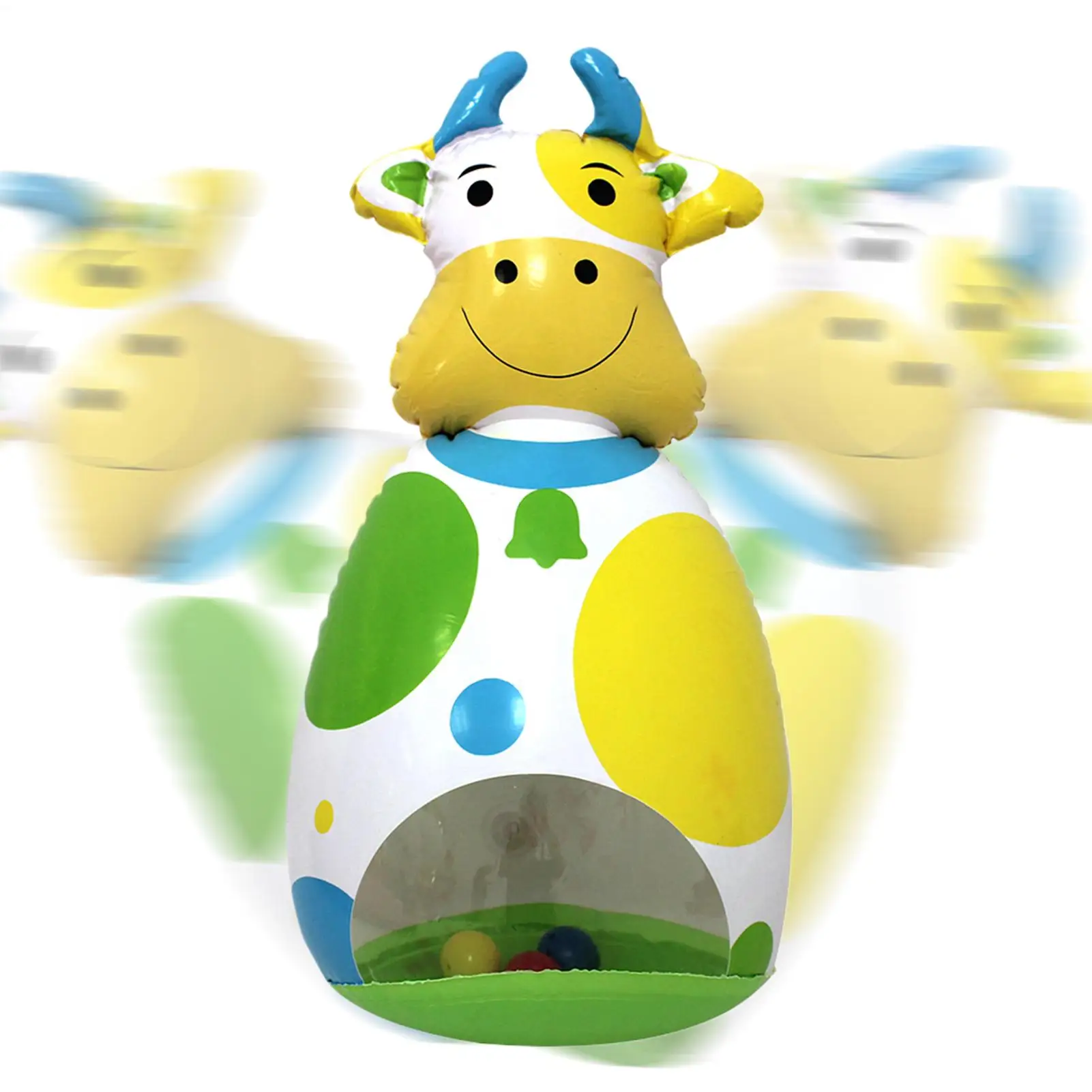 Wobble Toy 3D Wobble Toys For Babies Inflatable Cow Doll Children's Interactive Game For Desk Holiday Classroom Bedroom Travel