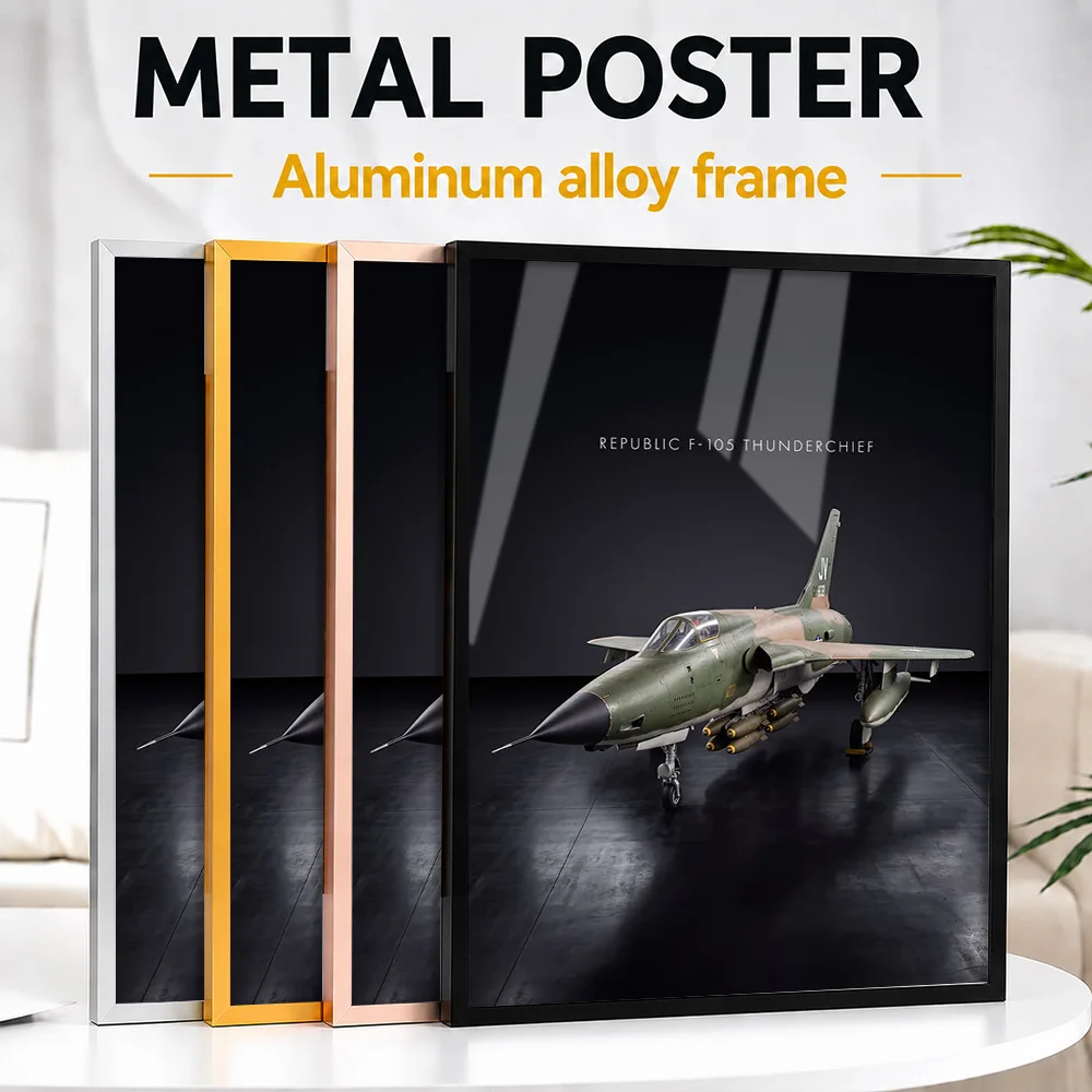 Republic F-105 Thunderchief Framed Metal Poster Personalized Flight Tribute Wall Art Designed For Office And Engineering Fans