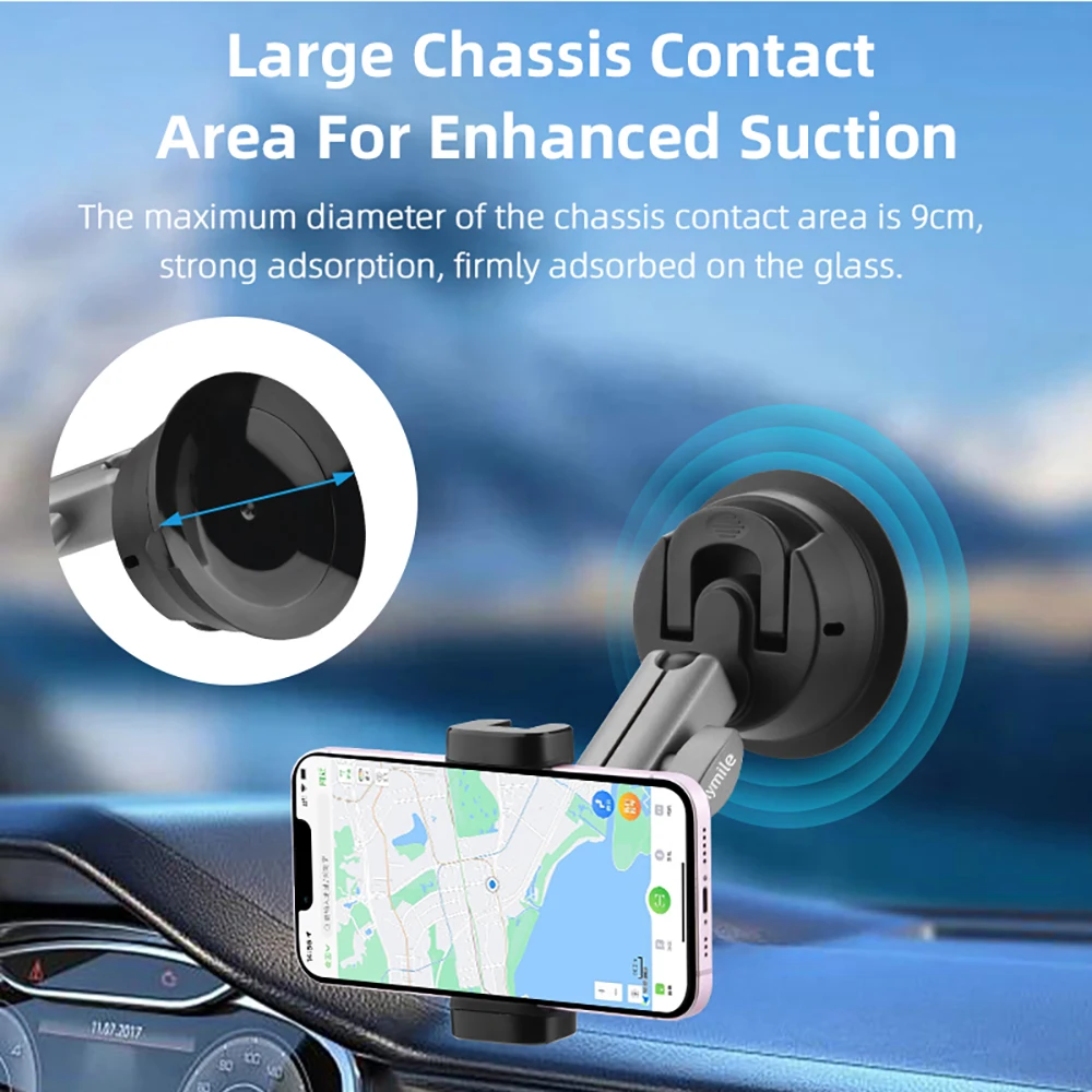 ถ้วยดูดติดรถยนต์สำหรับ DJI Action 5 pro/gopro HERO 13 12 11 10 9/Pocket 3อุปกรณ์ติดกล้องที่ค้ำปรับได้