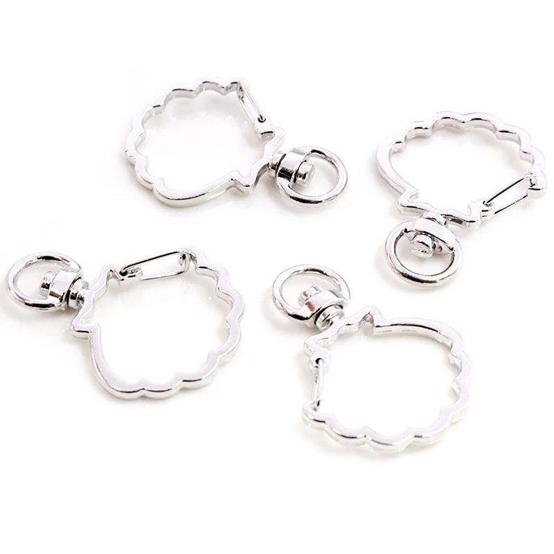 Cat Heart Snap Hook Clips, 10pcs Keychain Supplies