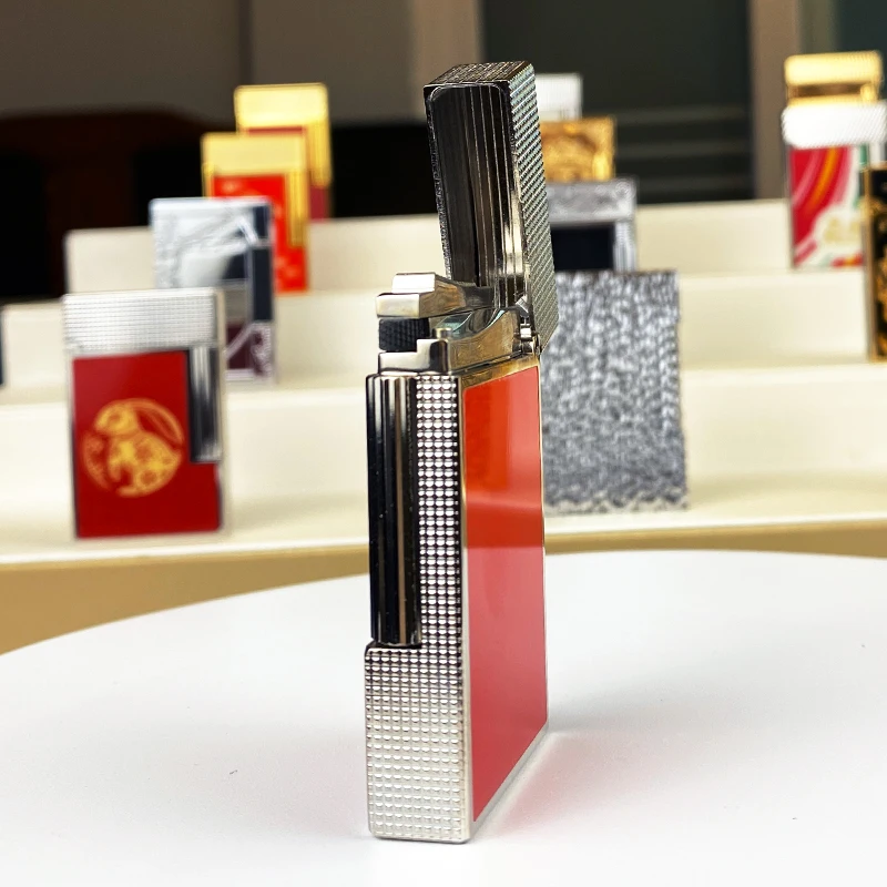 New commemorative edition single and double flame luxury lighter Ping Sound natural paint cigarette smoking butane lighter 11275