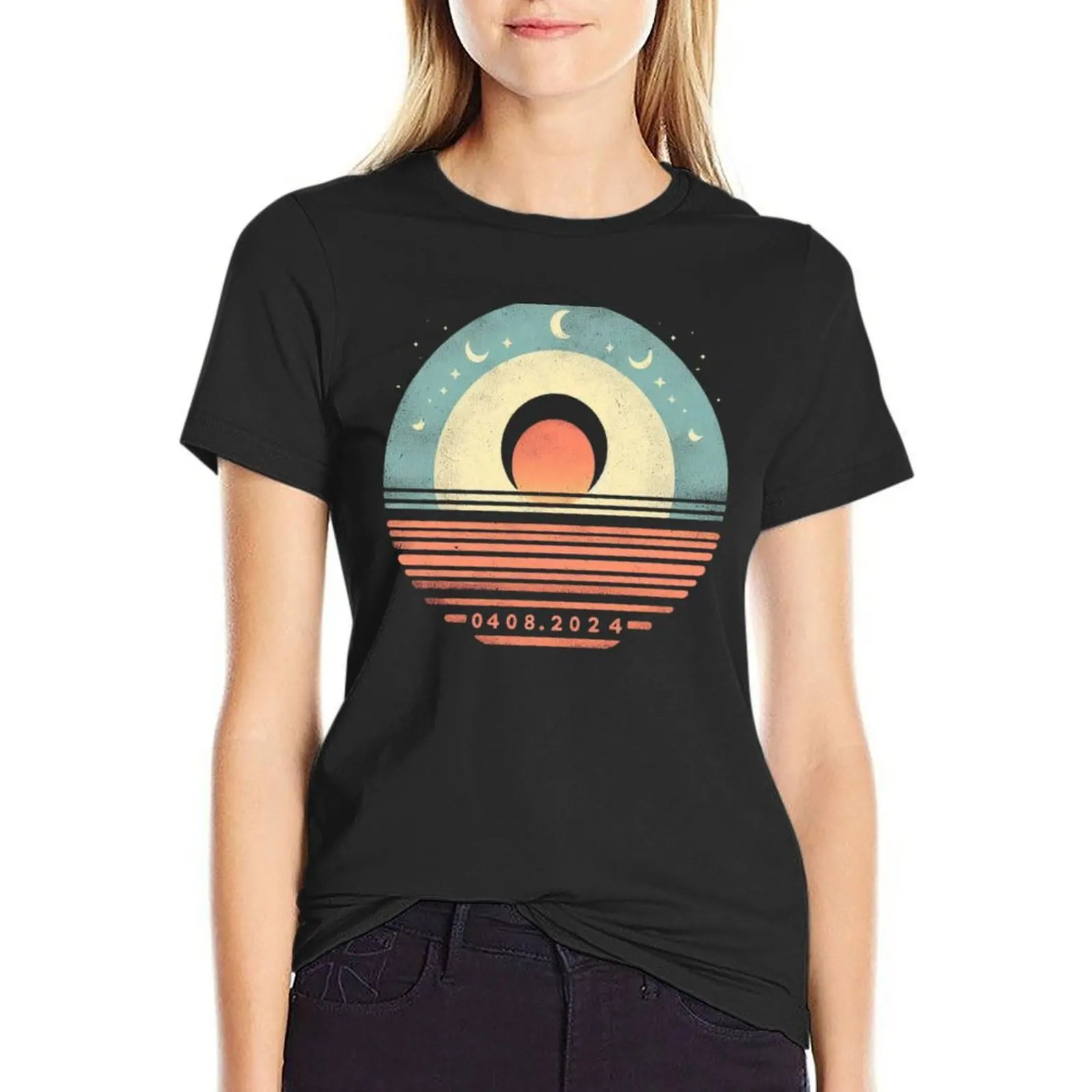 

2024 Total Solar Eclipse April 8 Eclipse - april eclipse 2024 T-Shirt customs tops funny t shirts for Womens