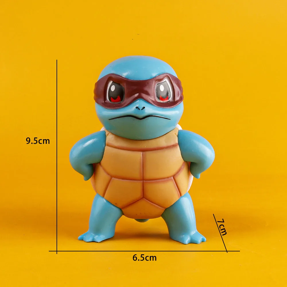 3Styles 9cm Pokemon Squirtle Wear Sun Glasses Action Figure PVC GK Model Colletible Office Desktop Decoration Kids Birthday Gift