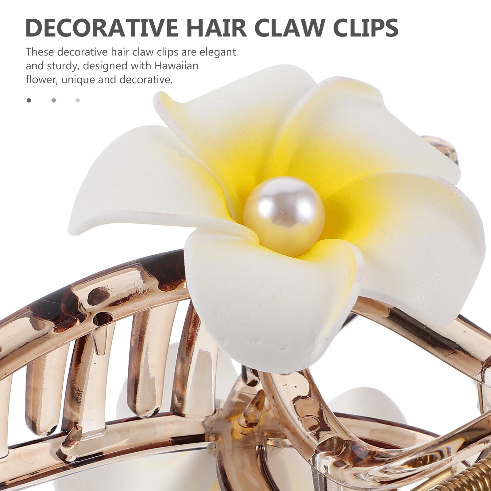 

2pcs Claw Clips For Women Hawaiian Flower Hair Clips Sturdy Decorative Medium Thick Curly Thin Hair Party Birthday Use