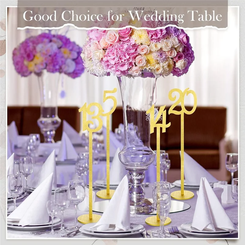 LICE-20 Pcs Table Numbers Wedding Table Numbers Wood Table Numbers For Wedding Reception Stands Seat Numbers With Holder