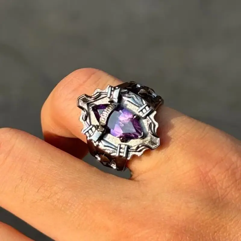Katei Kyoshi Hitman Reborn Anime Amethyst Ring Special Wind Finger Ring  Collective Ornament High Quality Gift for Fans Cosplay