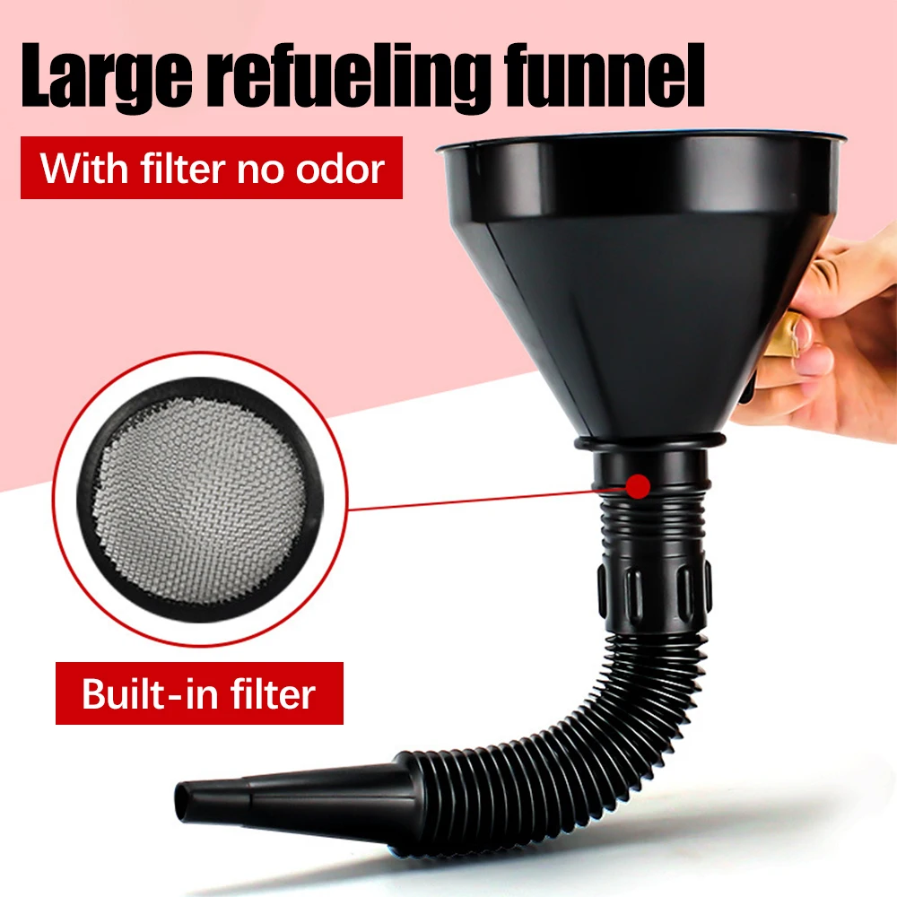 Plastic Oil Funnel Multifunctional filter Funnel Car Motorcycle Long Mouth Funnel Engine Gasoline Oil Fuel Diesel Water Liquid F