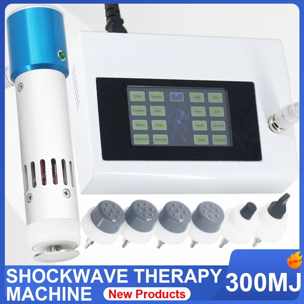 300MJ Shock Wave Therapy Machine Physiotherapy For ED Treatment Knee Pain Relief Professional Shockwave High Energy Massager New