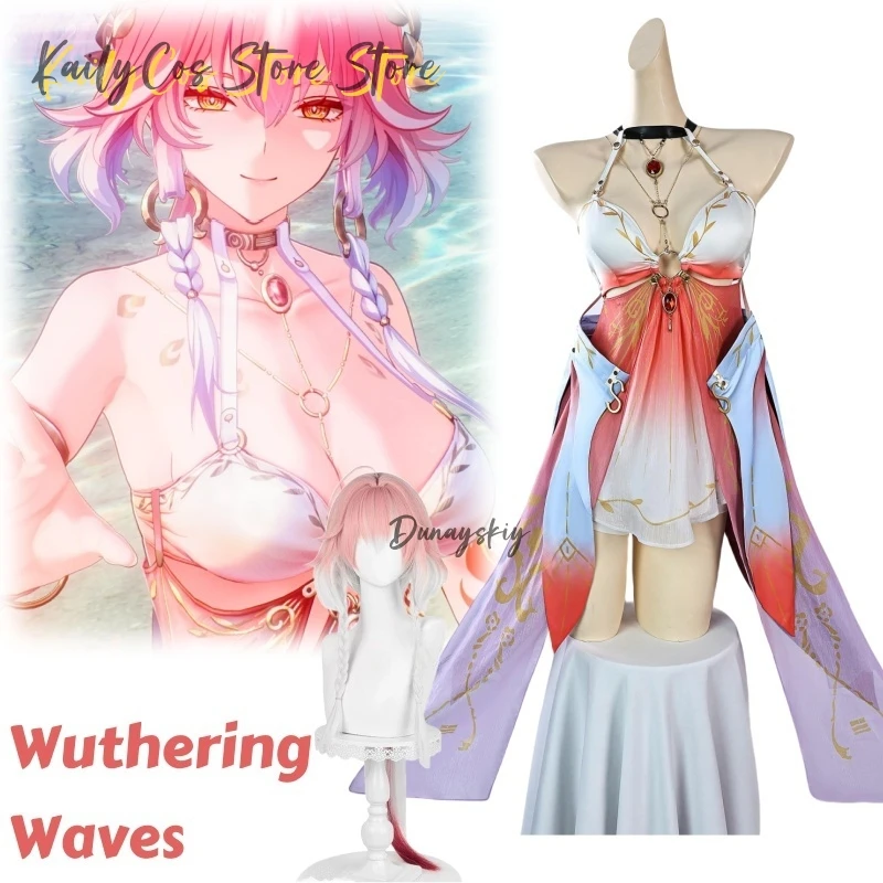 

Купальник Changli, костюм для косплея, костюм Wuthering Waves, сексуальный купальник, платье, парик, ролевая вечеринка, בגדי Duer נשים 2025Outfit Woman