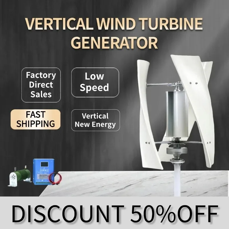 2000W 12v 24v 48v 3 Blades Wind Power Turbine Generator With Mppt Charge Controller Vertical Axis For Farm Home Use Free Energy