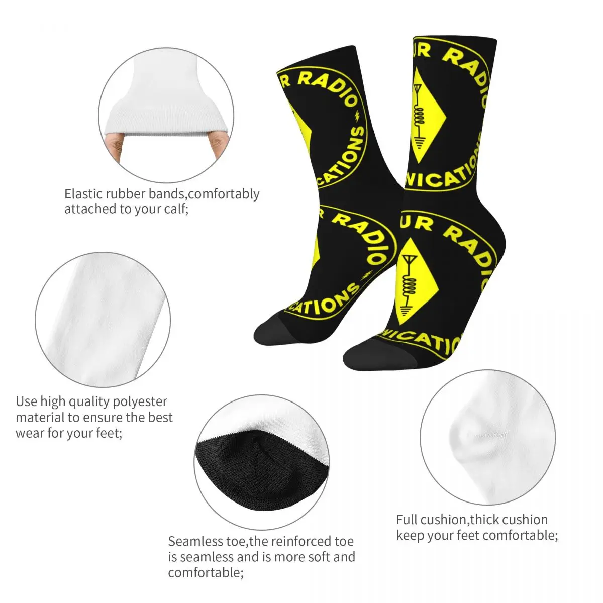 Cozy Male Socks Amateur Radio Communications Operaotr Accessories Soft Sport Socks All Season