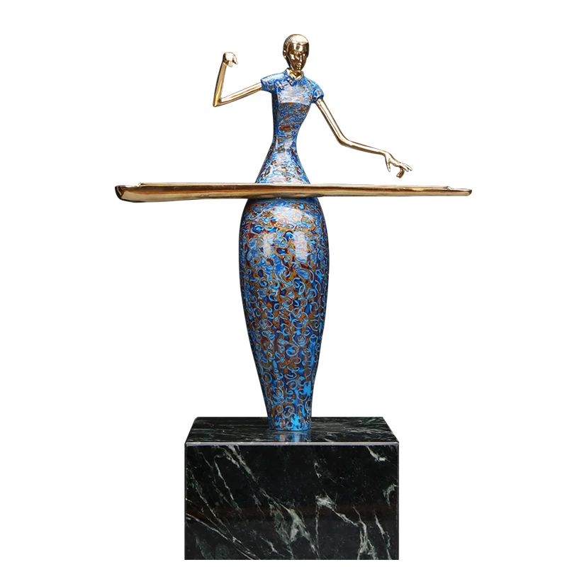 Yayo musician bronze sculpture, art living room study office model room decoration Meilan entrance ornament
