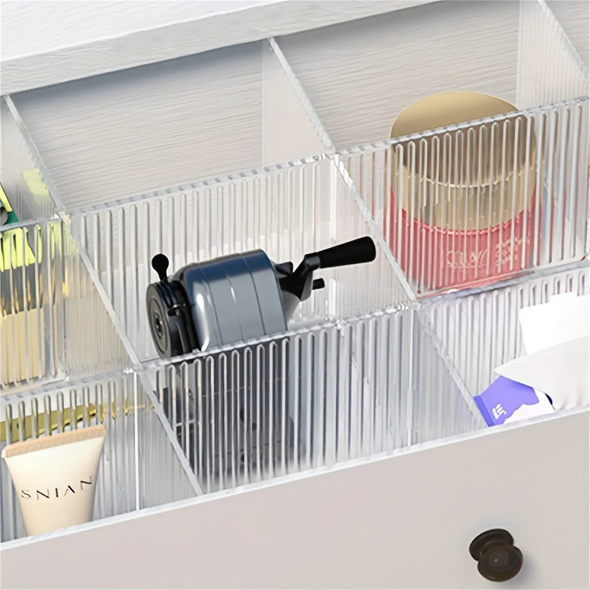 4pcs Plastic Transparent Drawer Divider, Cuttable & Freely Combination Partition Board, Underwear Socks Storage & Organization