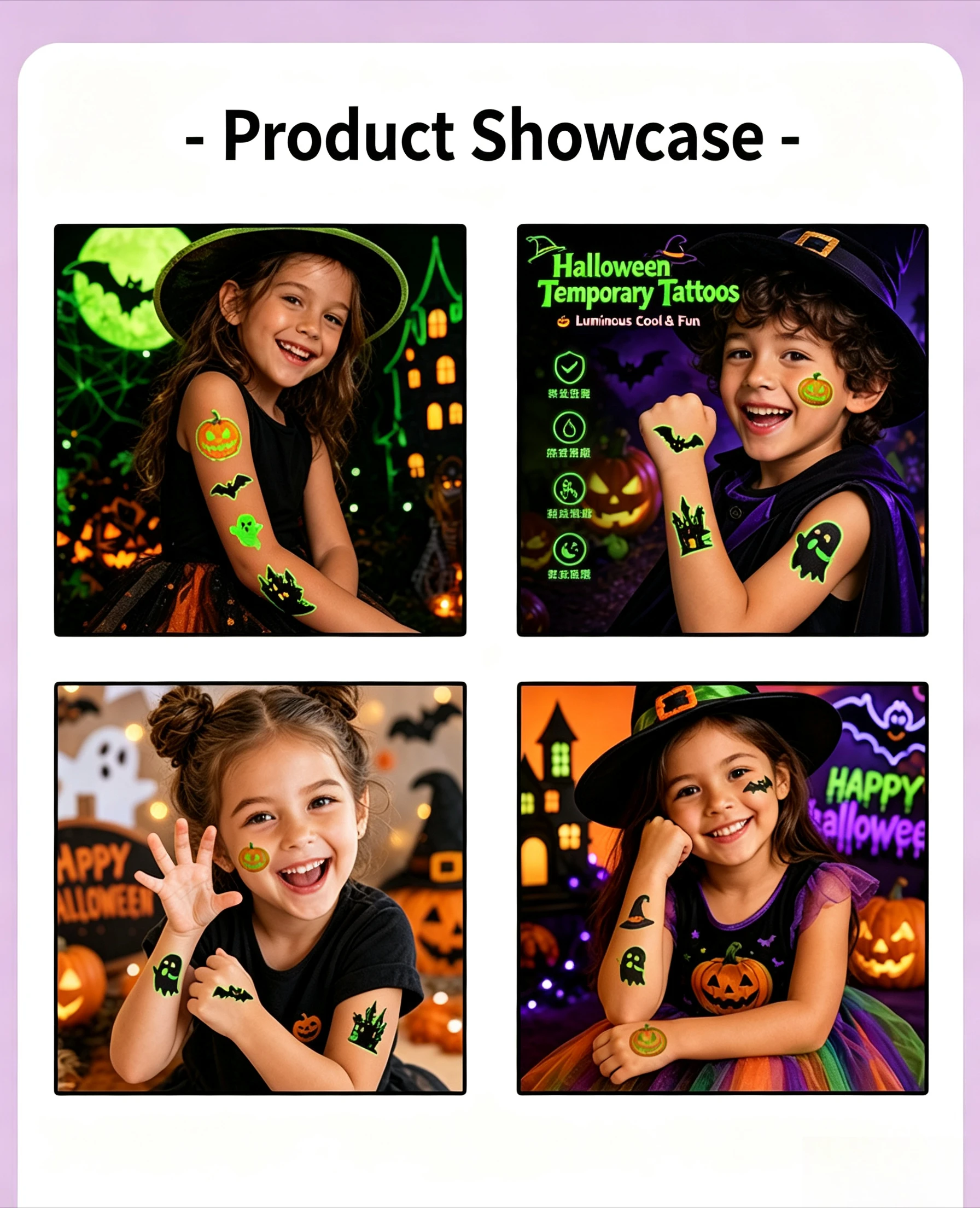 Halloween Waterproof Temporary Tattoo Stickers Face Scarlet Devilish Face European Party Style Body Art Decals view 5