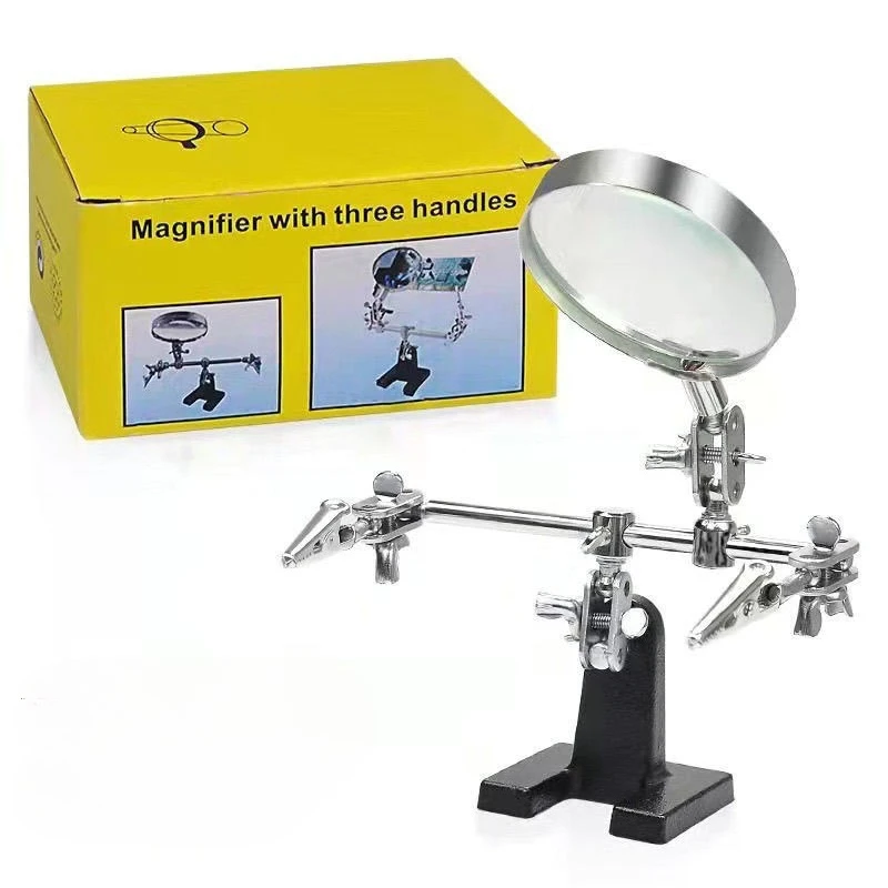 Desktop Magnifier Welding Magnifying Glass LED Holder Soldering Repair Tool Loupe Third Hand for Soldering Inspection Mirror