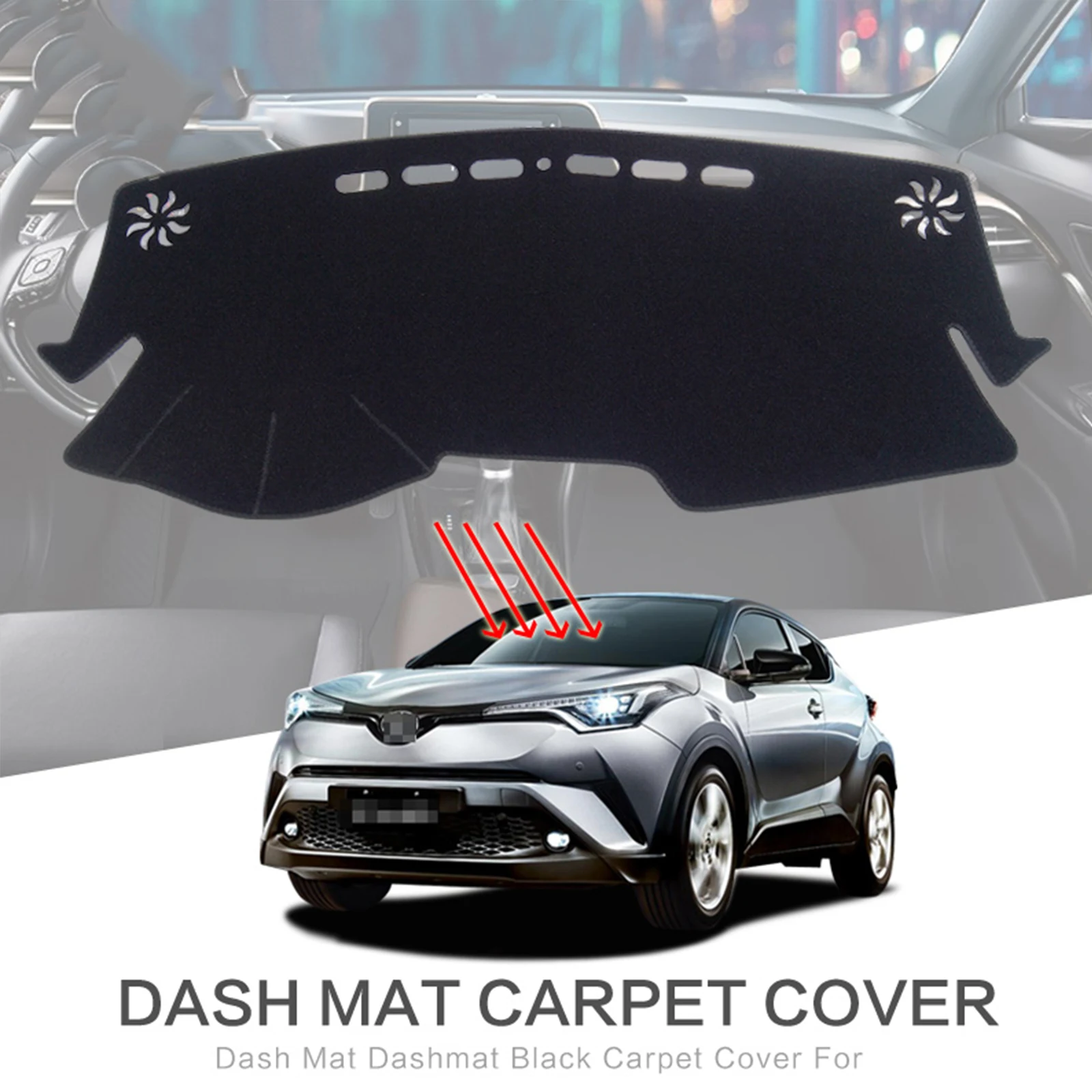 Car Dashboard Mat for Toyota C-HR CHR C HR 2016 2017-2023 Sunshade Protective Carpet Dash Mat Dashmat Accessories