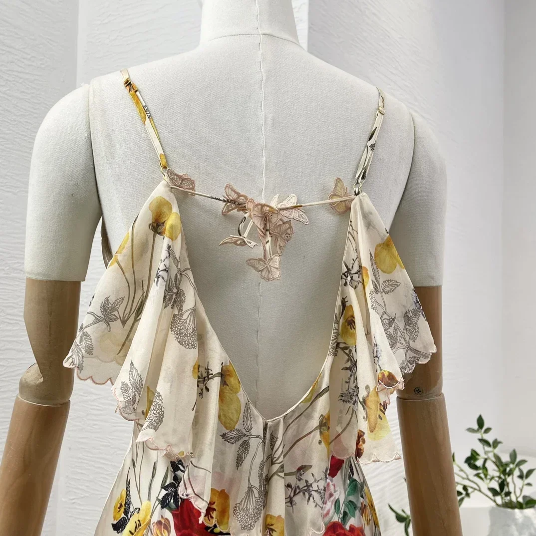 

For Ladies Daily Beautiful Deep V Neck Backless Women Mini And Midi Dresses For Holiday Party 2025 New Muti Colors Print