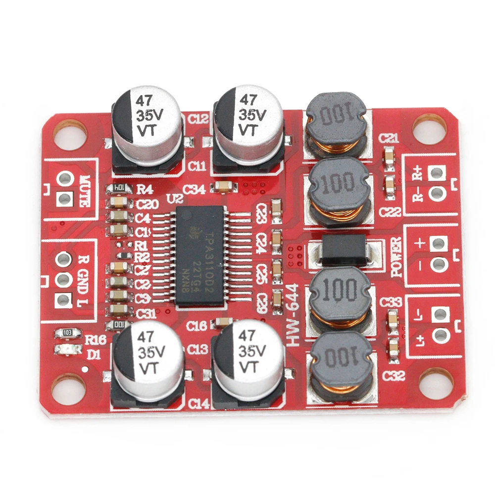 TPA3110D2 Digital Power Amplifier Board Two-channel 2*15W Stereo 3110 Audio Power Amplifier Module DC12V2A Audio Power Amplifier