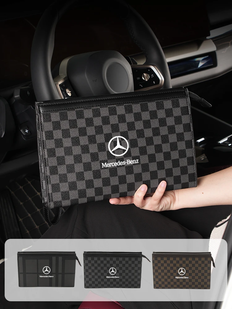 PU Leather Clutch Bag High Quality Business Cardholder Case For Mercedes Benz AMG A C E Class W201 W210 W108 W204 W205