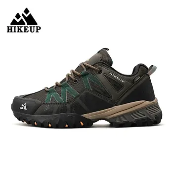 HIKEUP 남성용 통기성 쿠션 미끄럼 방지 스니커즈, 하이킹 신발, 러닝 트레킹 스니커즈, 야외 산악 스포츠 신발  Best5