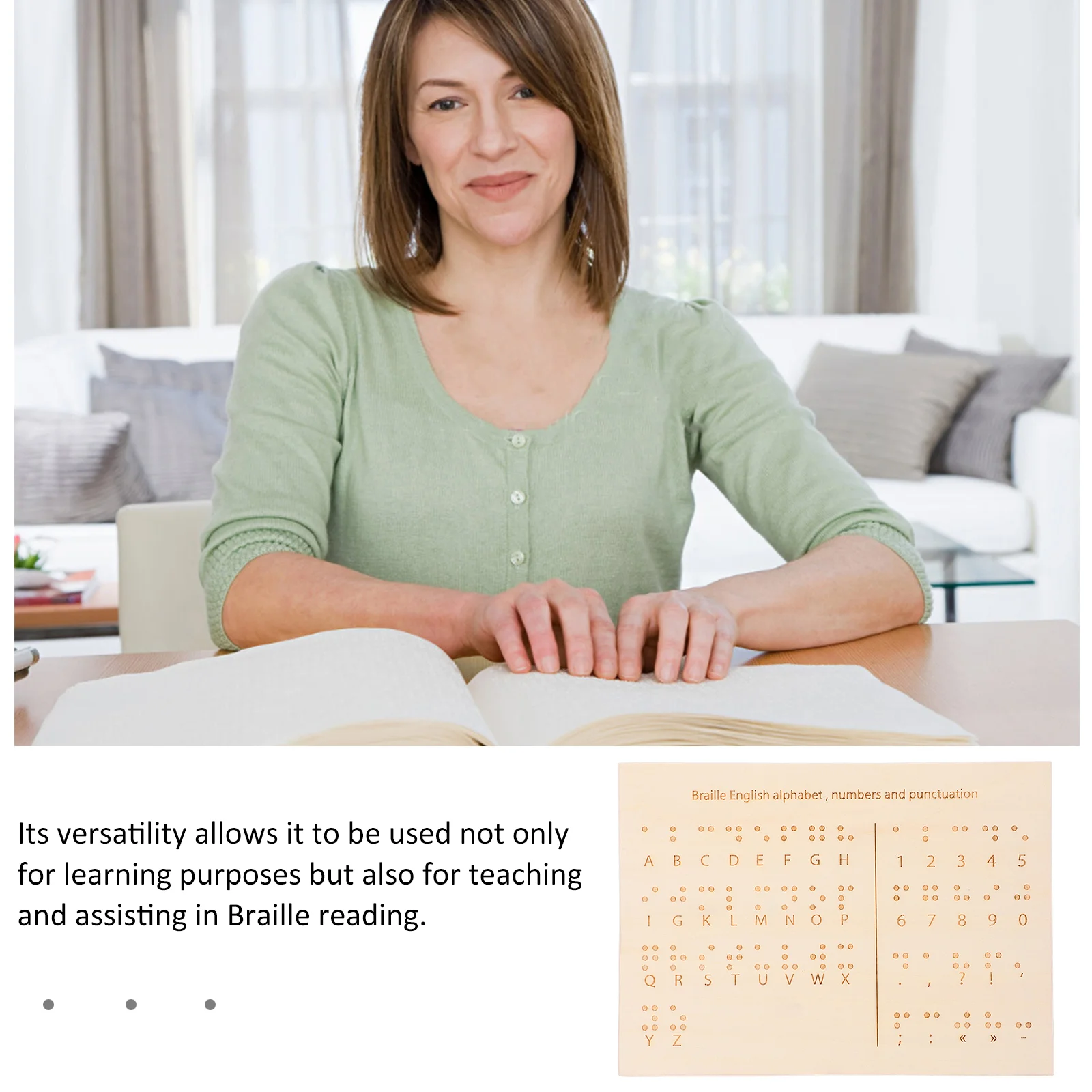 Braille Number Board Educational Equipment Learning for Blind People Letter Supply Chart