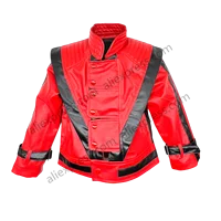 Chaqueta emocionante roja de cuero Michael Joseph Jackson, adecuada para niños y niñas de 5 a 12 años, regalo de cumpleaños de Halloween