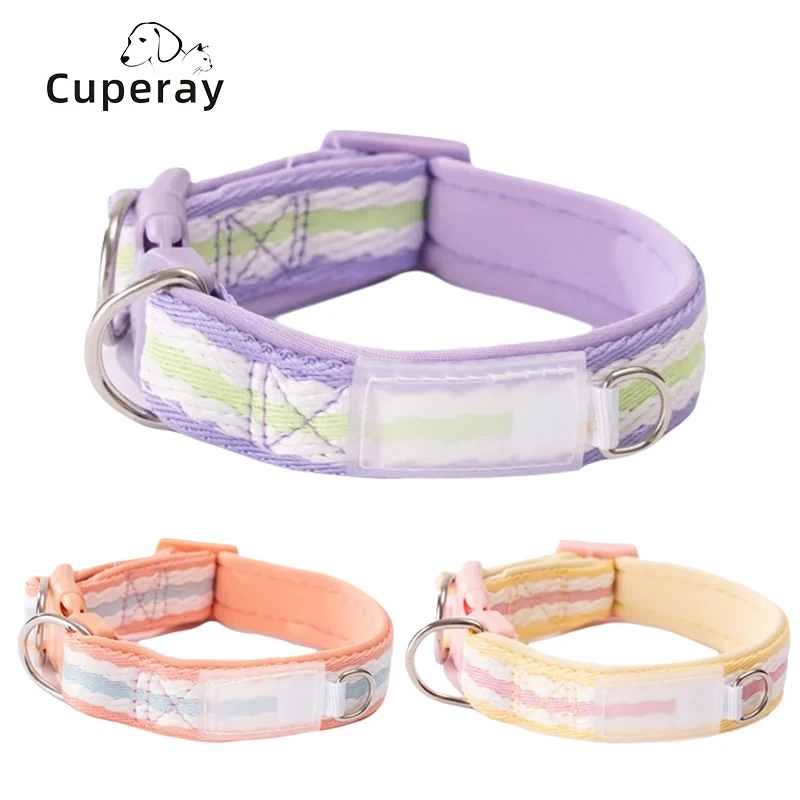 Adjustable Cotton Dog Collar With Plastic Buckle For Pets_voghion.com