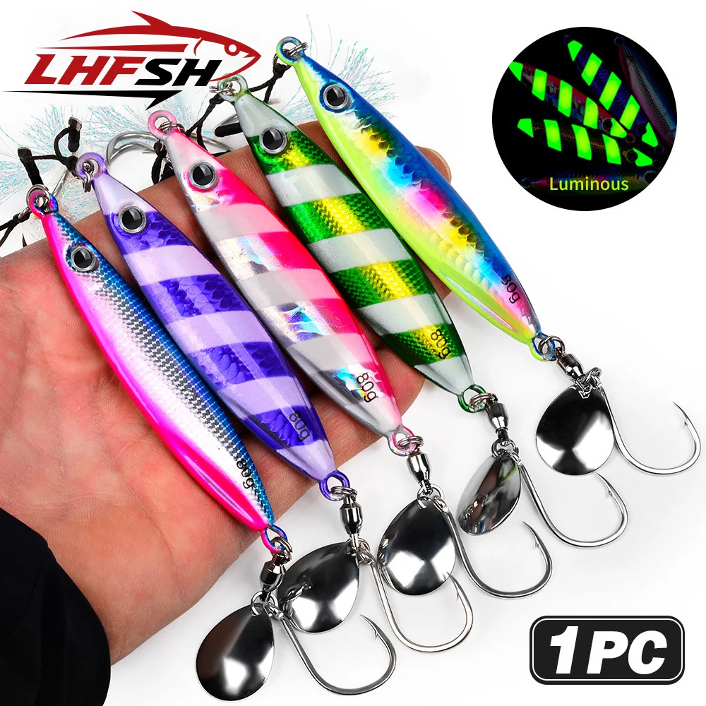 LHFSH 1Pcs Mixed Color Metal Jig 30G 50G 80G Artificial Bait