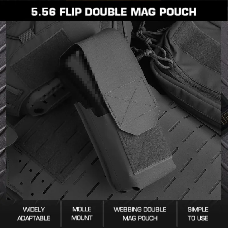 

Flip cover dual 5.56 accessory package, MOLLE mount, suitable for combination with hunting vests