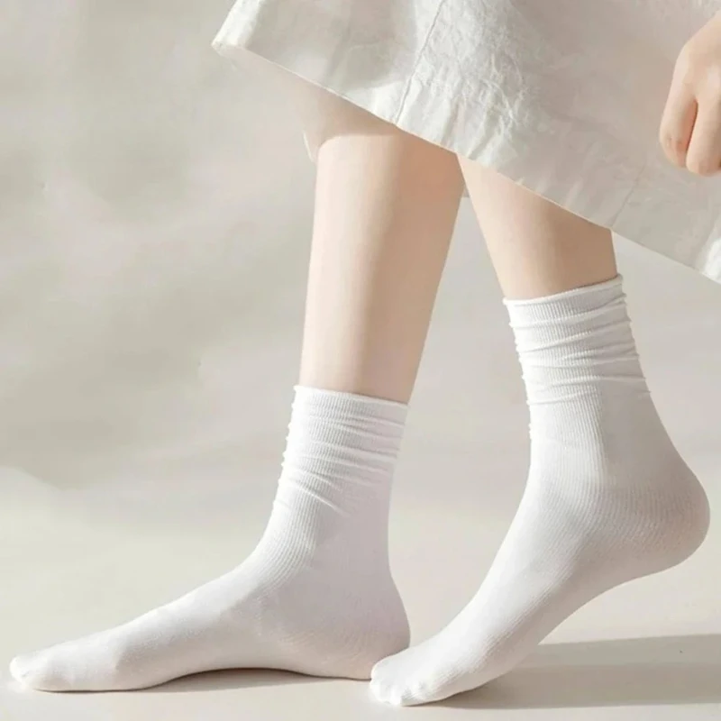 일회용 양말 100켤레 패셔너블하고 다재다능함, 흰색 단색 부드럽고 편안함 가볍고 통기성이 뛰어난 캐주얼
