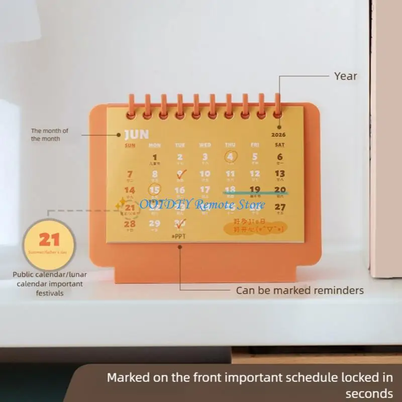 

2026 Small Desk Calendar Tabletop Monthly Calendar Writing Pad for Home Office