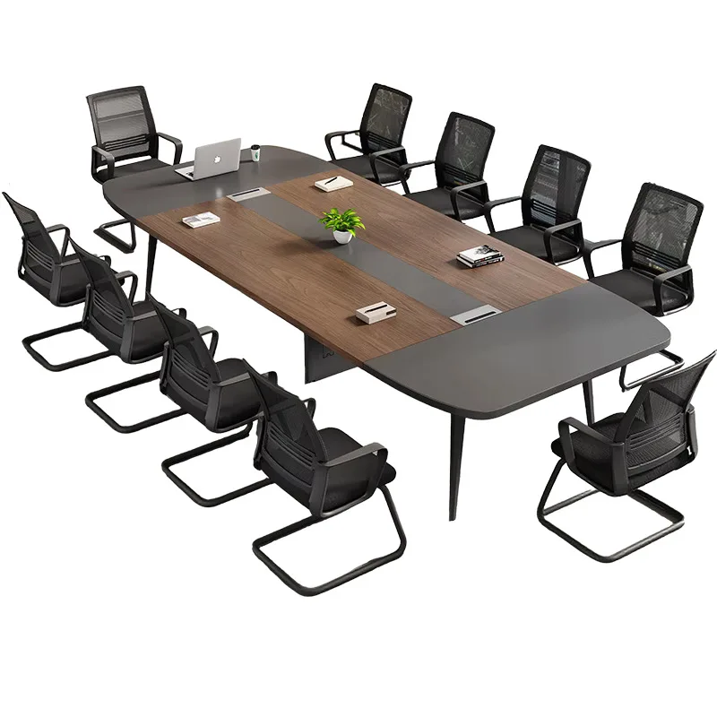 

Large and small rectangular negotiation table and chair combination industrial wind workbench desk