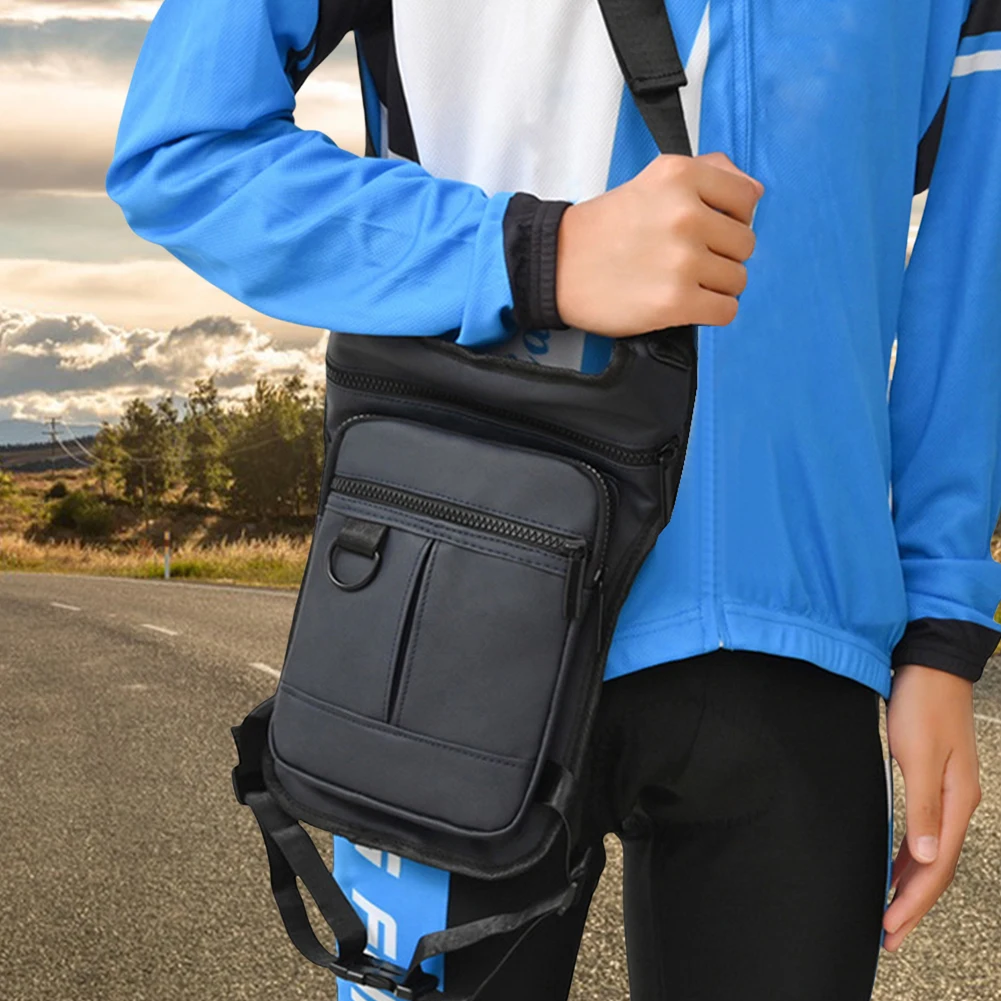 Men Motorcycle Leg Side Bag Multipocket Motorbike Hip Leg Pack Waterproof Motorcycle Crossbody Bag for Walking
