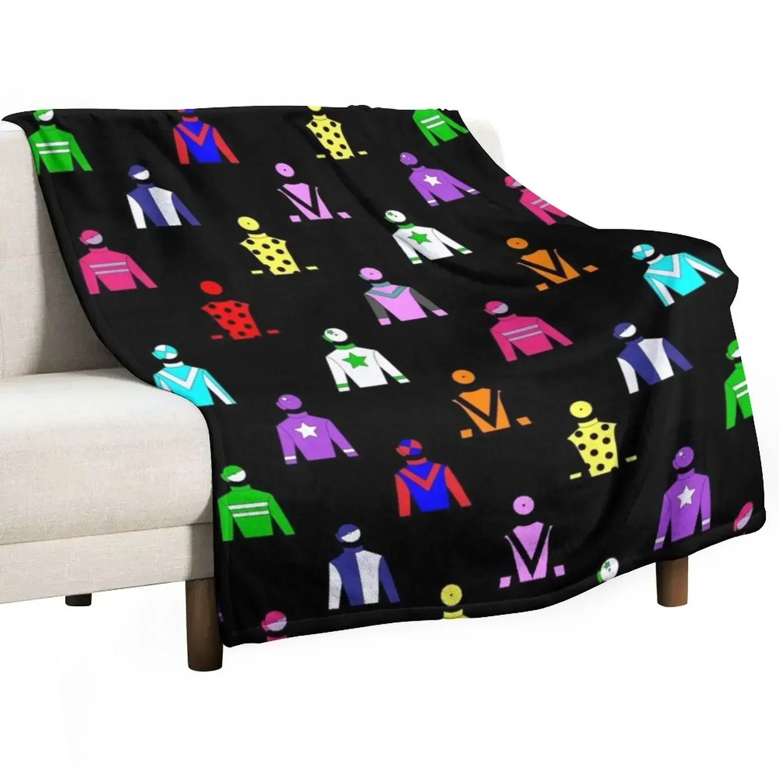 Horse Racing Jockey Silks Throw Blanket Custom Luxury Designer Kid'S Flannel Fabric Blankets