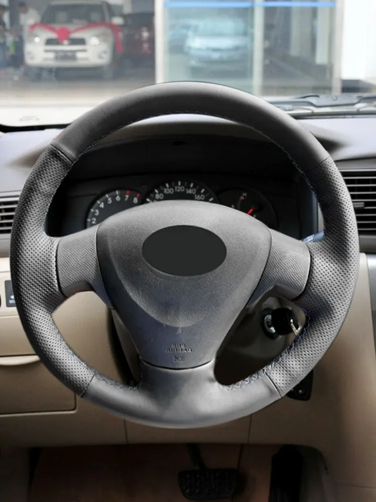 For Toyota Corolla 2006 - 2010 Matrix 2009 Auris 2007 2008 2009 Black Car Accessories Interior Steering Wheel Leather Cover Trim