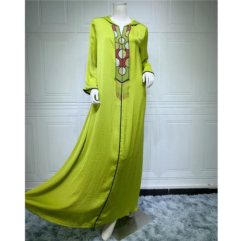 Eid Ramadan Abaya Hooded Kaftan Djellaba Women Muslim Maxi Dress Tassel Dubai Turkey Caftan Arabic Robe Islamic Jalabiya Gown