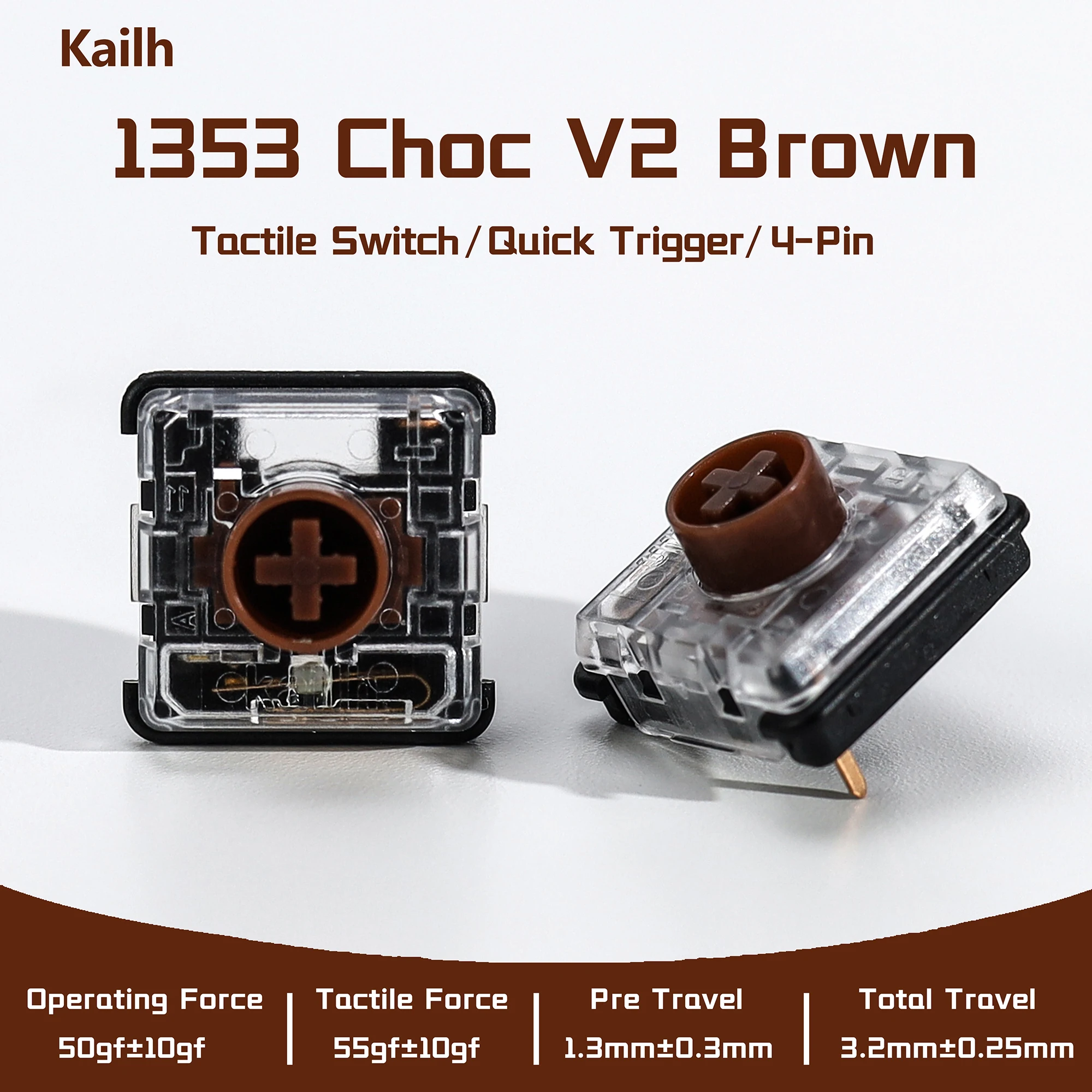 Kailh 1353 Choc V2 Brown Switch Hitbox Controller Tactile Creamy Low Profile Switches For RGB Gaming Mechanical Keyboard Hitbox — product photo 1 of 1