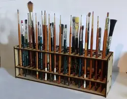 1 Pc Wooden Pen Holder Multi-function Brush Storage Rack Detachable Desktop Makeup Brush Box For Painting Brush Writing Brush
