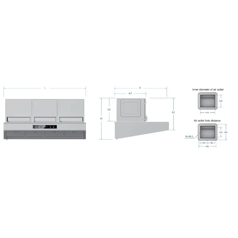 Commercial Customizable Wall-mounted Kitchen Stainless Steel Range Hood with UV Filter