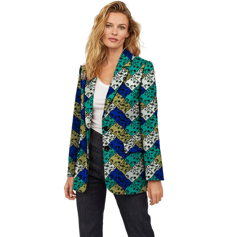 Ankara Outfit Women's Suit Jackets Colorful Wax Print Female Dashiki Blazers African Couture Party Wear Customized