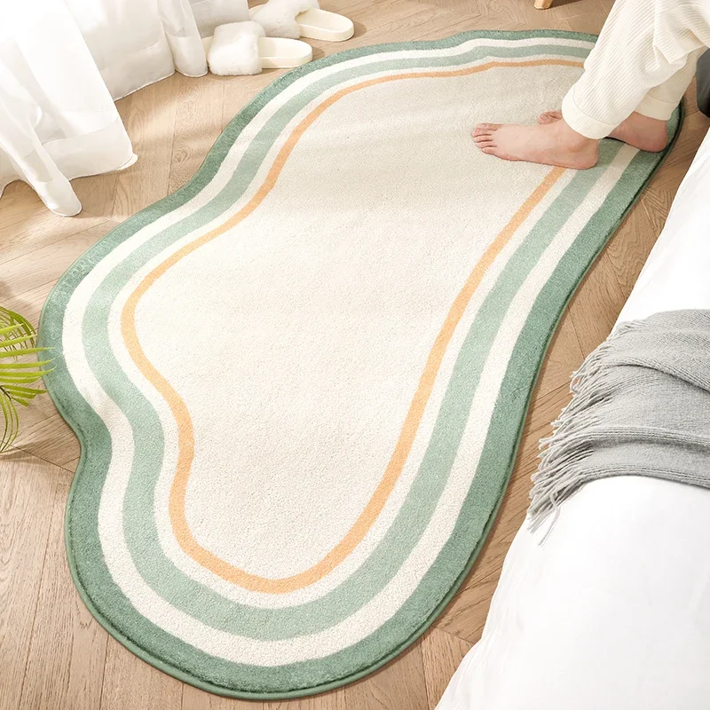 Special Shape Bedside Carpet Blue Green Cloud Bedroom Carpets Soft Line Art Rug Comfortable Non-Slip Cloakroom Rugs Alfombra 양탄자