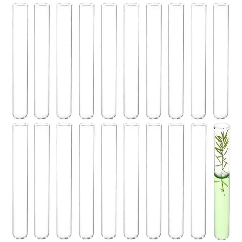 10P Glass test tube borosilicate Clear  glass test tube vase for scientific experiment parties, office desktop flower decoration