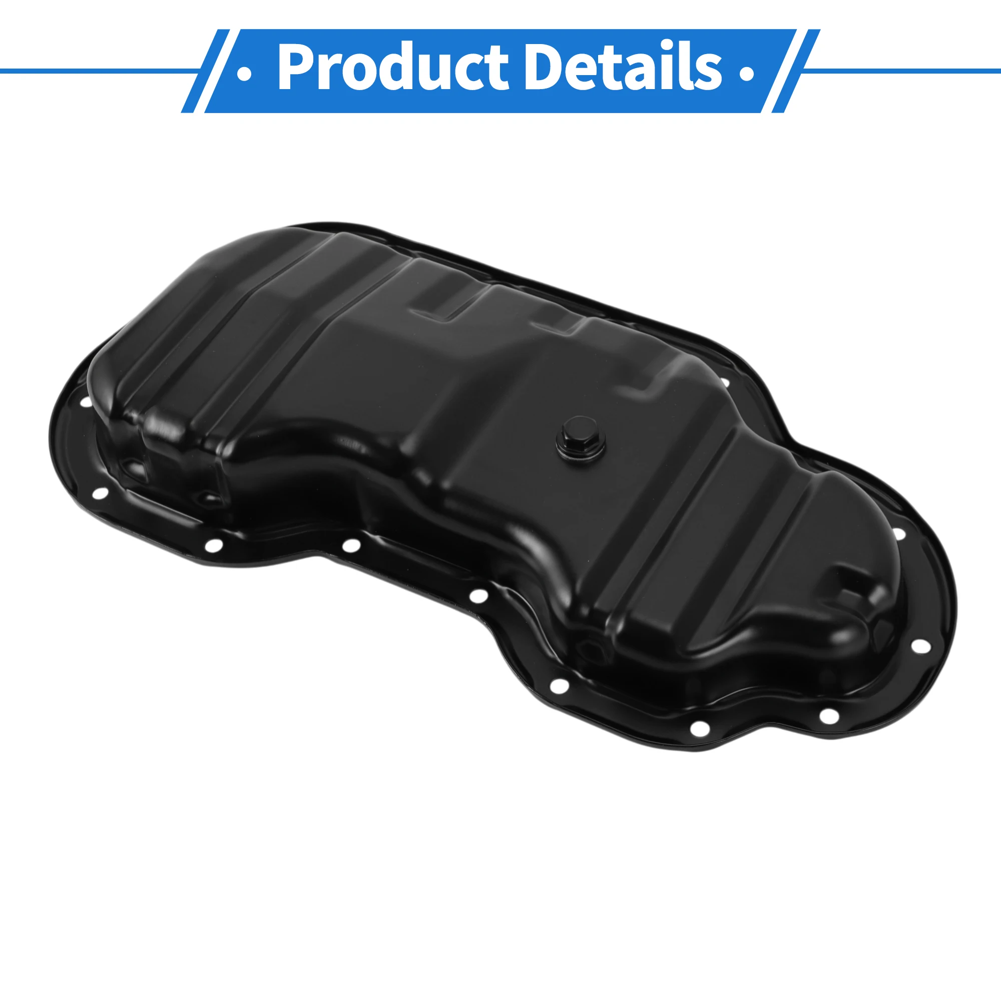 

UXCELL No.1210231020 Engine Oil Pan Oil Pan Sump Transmission Oil Pan for Toyota Tundra 2005-2006 Steel Black