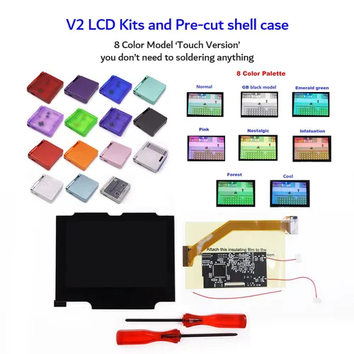 Imagen 2 del producto Pantalla LG de 3,19 pulgadas 2 en 1 GBA SP IPS V2 retroiluminación pantalla LCD sensor táctil Color opcional para consola Gameboy advance Sp