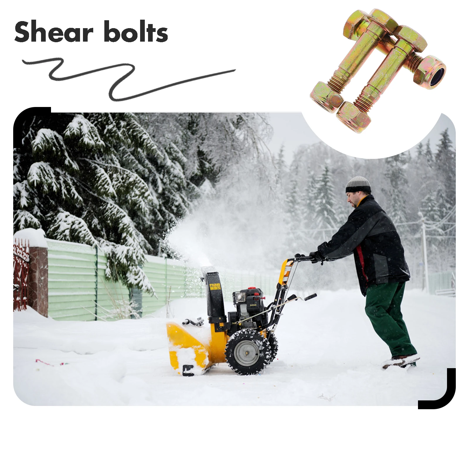 

3pcs 5/16 inches Snow Blower Shear Bolts Compatible With Ariens Snow Blower Shear Bolt and Nut Kit Snow Blower Maintenance Parts